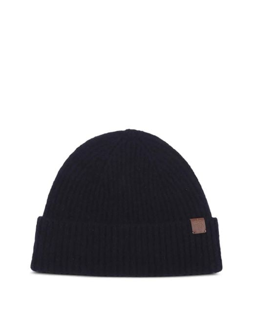 Eleventy Gerippte Beanie in Blue für Herren