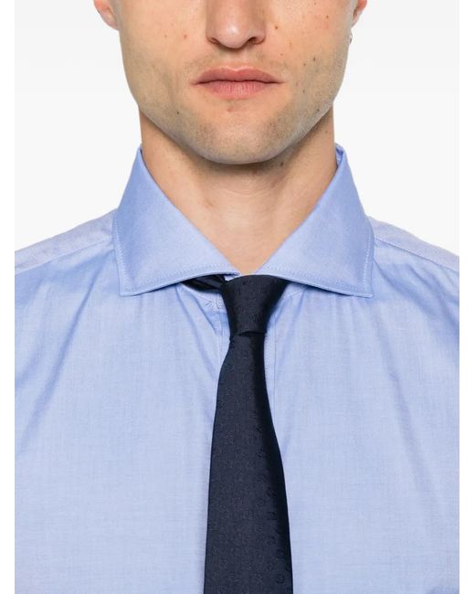 Brunello Cucinelli Blue Long-Sleeve Shirt for men