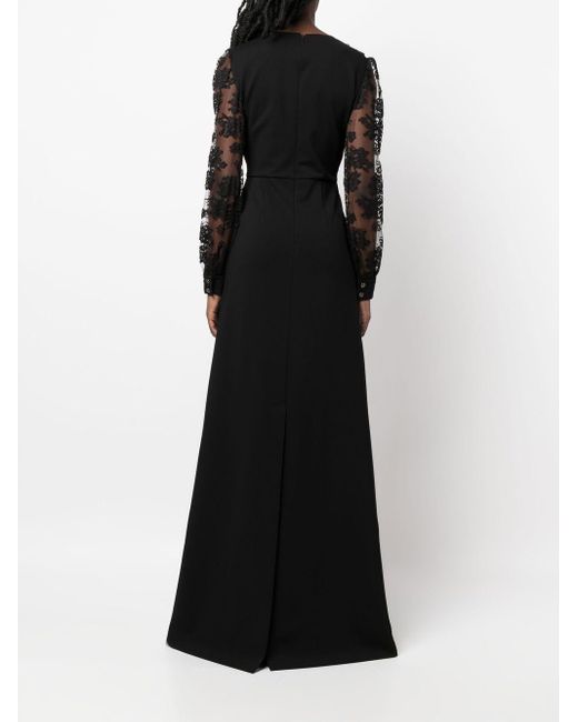 Gucci Black Lace-embellished Evening Dress