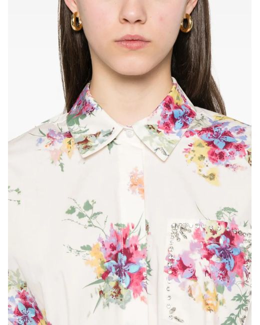 Liu Jo Pink Floral-Print Shirt