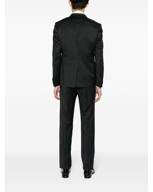 Tagliatore 0205 Doppelreihiger Anzug in Black für Herren