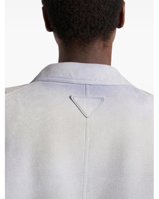 Prada Gray Suede Caban Jacket