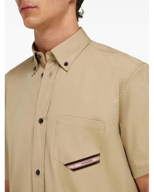 Ferragamo Natural Short Sleeve Shirt for men