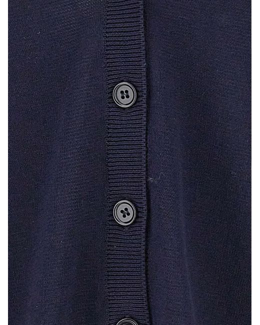 Kangra Blue Cardigan Asymétrique À Col V