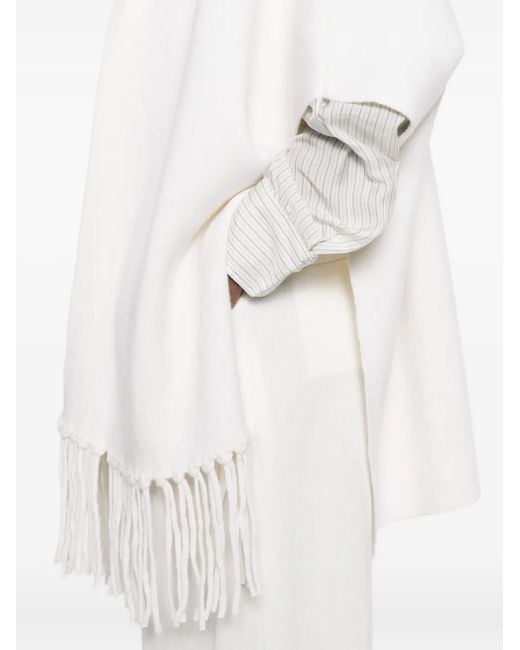 Philo-Sofie Cashmere White Fringed Jacket