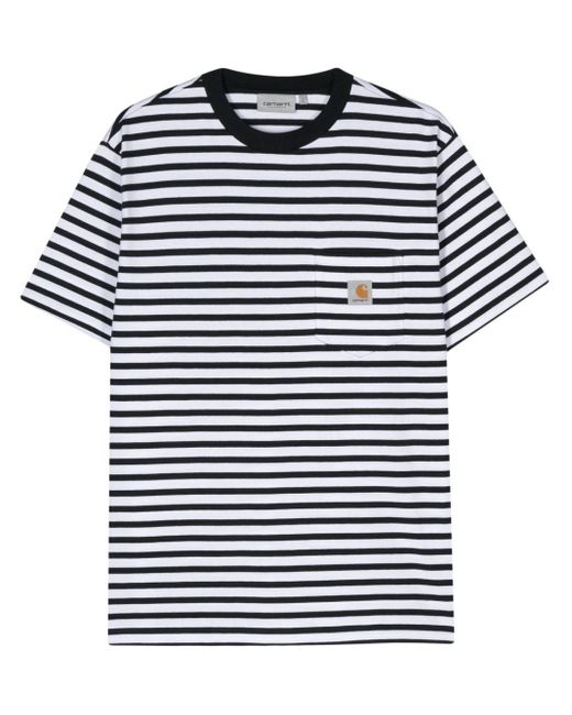 Carhartt Blue S/S Seidler Striped T-Shirt for men