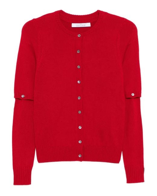ROKH Red Detachable-Sleeve Cardigan