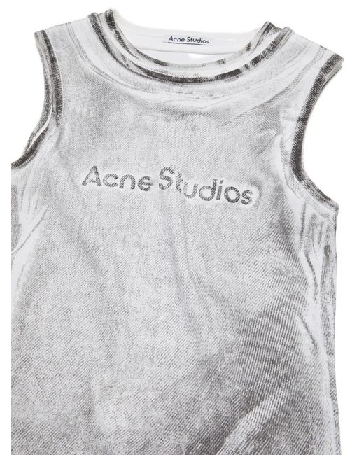 Acne Gray Layered Logo Tank Top