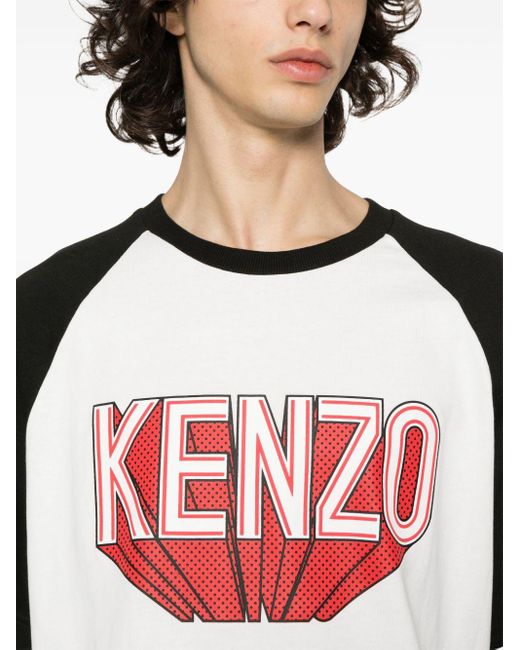 KENZO Red Logo-print Cotton T-shirt for men