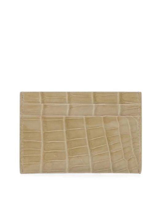Kwanpen Natural Crocodile-Effect Leather Cardholder