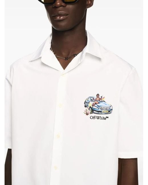 Off-White c/o Virgil Abloh White Fresco Arrow Poplin Bowling Shirt for men