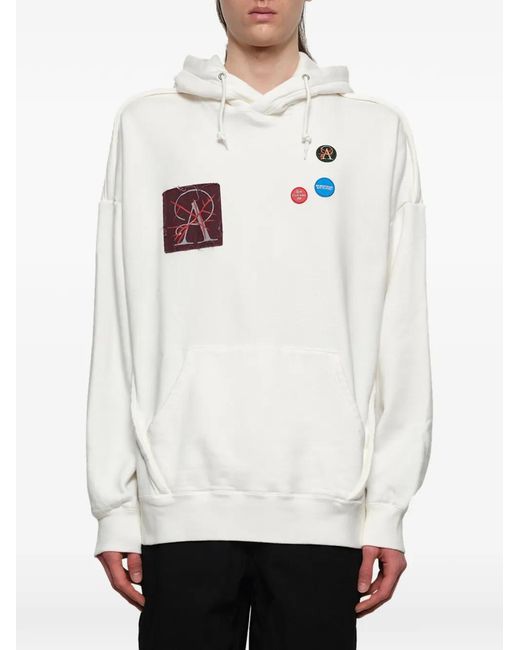 Sudadera Con Capucha Y Diseño Patchwork Undercover de hombre de color White