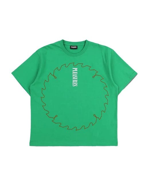 Pleasures Green Saw Heavyweight Short-sleeve T-shirt for men