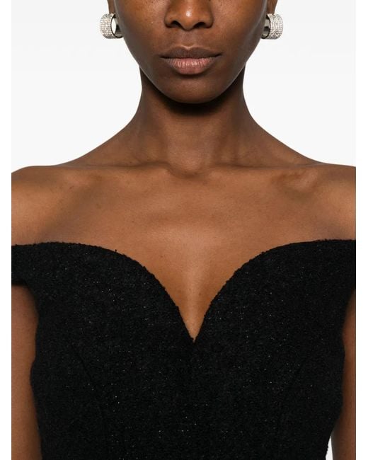 Self-Portrait Black Minikleid mit V-Ausschnitt