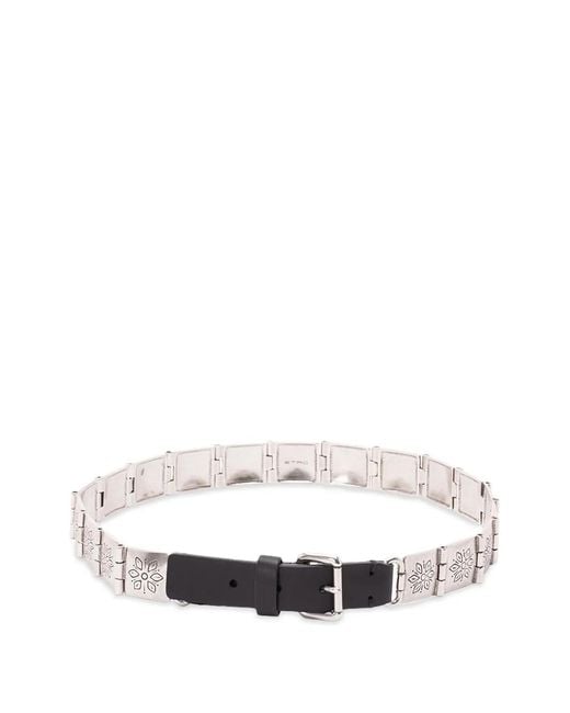Etro White Ceinture À Détail Gravé