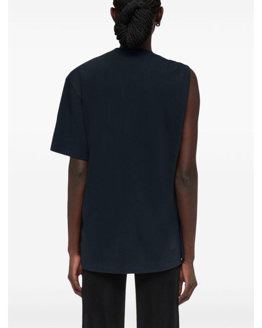 Ferragamo Blue Asymmetrisches T-Shirt