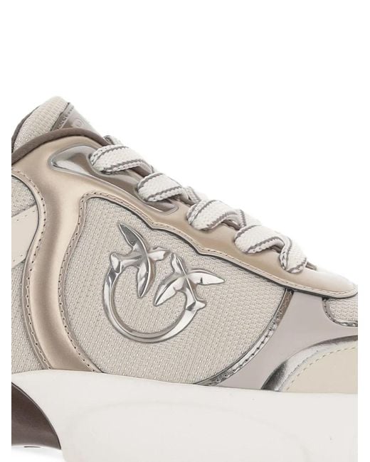 Pinko White Love Birds Panelled Sneakers