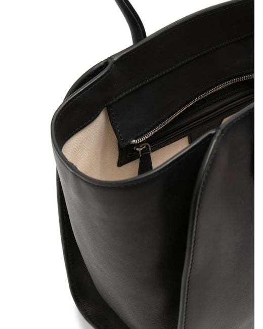 The Row Black Marlo 12 Leather Tote Bag