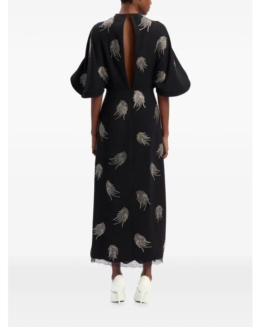 16Arlington Black Della Midi Dress