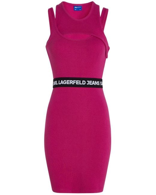 Karl Lagerfeld Pink Layered Tank Minidress