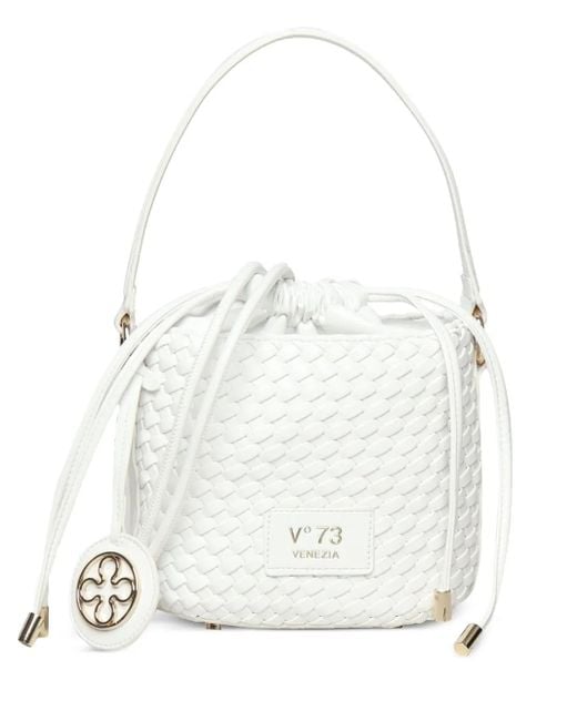 Borsa A Secchiello Con Stampa di V73 in White