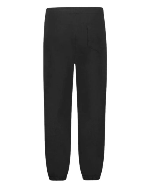 flâneur Black Embroidered Track Pants for men
