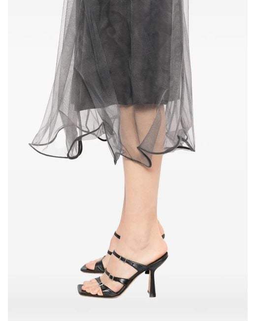 JNBY Gray Layered Midi Skirt