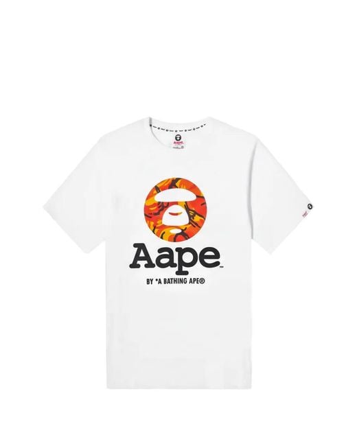 A Bathing Ape White Moonface-Print T-Shirt for men