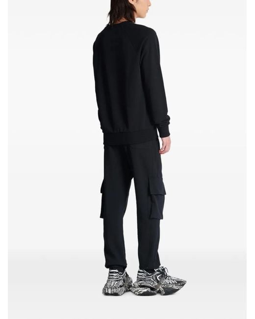 Balmain Black Print Sweatshirt for men