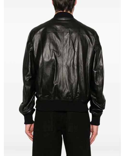 メンズ Rick Owens レザー ボンバージャケット Black