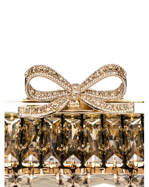 Self-Portrait White Crystal-Embellished Top-Handle Mini Bag