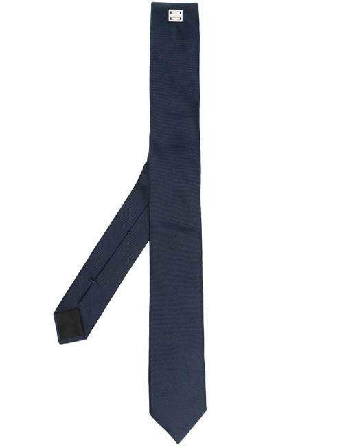 Cravatta con placca logo di Givenchy in Blue da Uomo