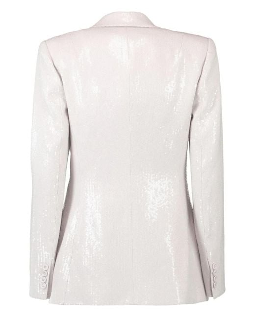 Michael Kors White Georgina Sequin-Embellished Single-Breasted Blazer
