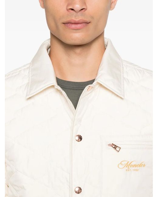Moncler White Kastos Quilted Shirt Jacket for men