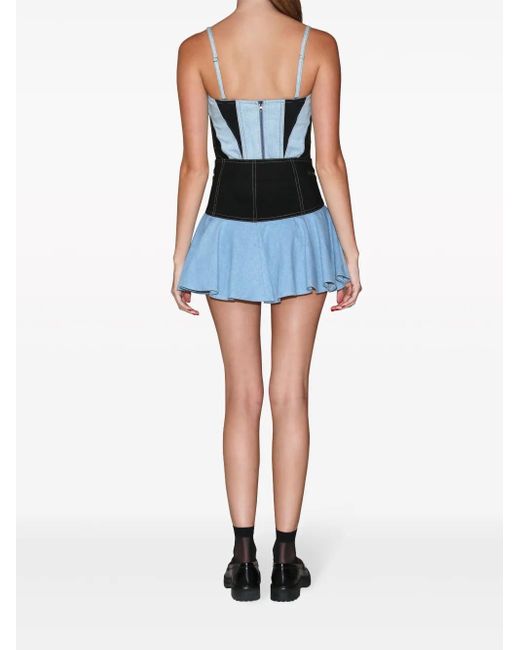 Fleur du Mal Blue Two-Tone Denim Bustier