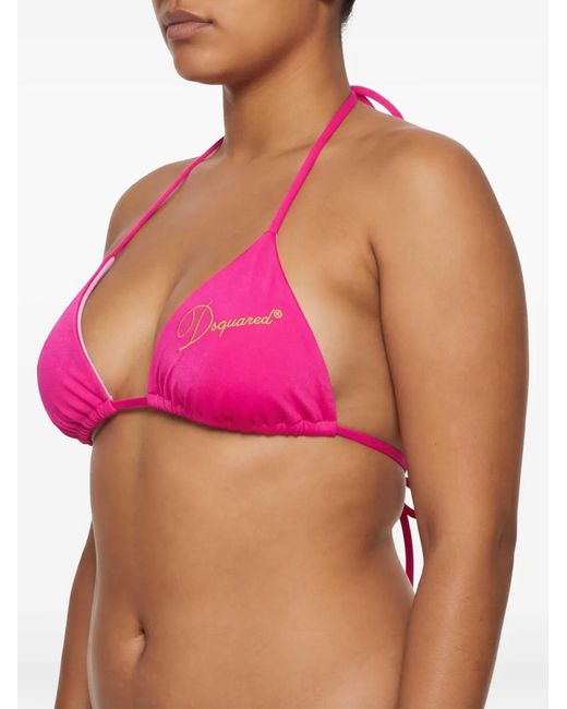 DSquared² Pink Signature Triangle Top