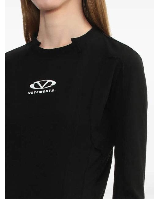 Vetements Black Logo-Print Mini Dress