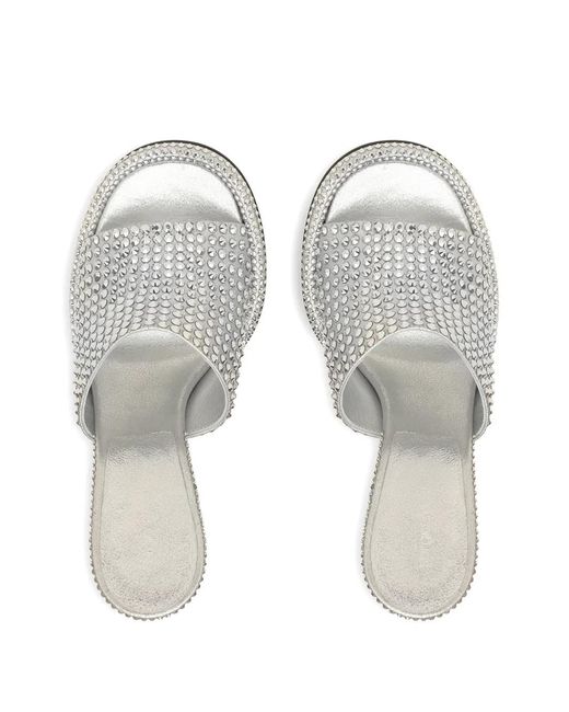 Sergio Rossi White Orb Leather Mules