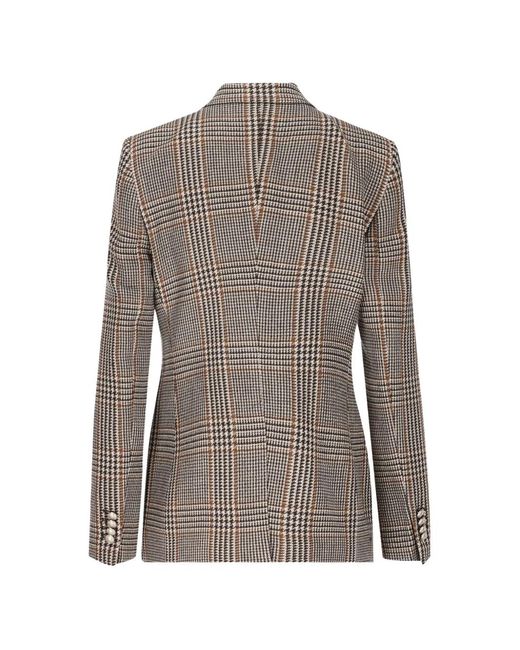 Tagliatore Brown Checked Double-Breasted Blazer