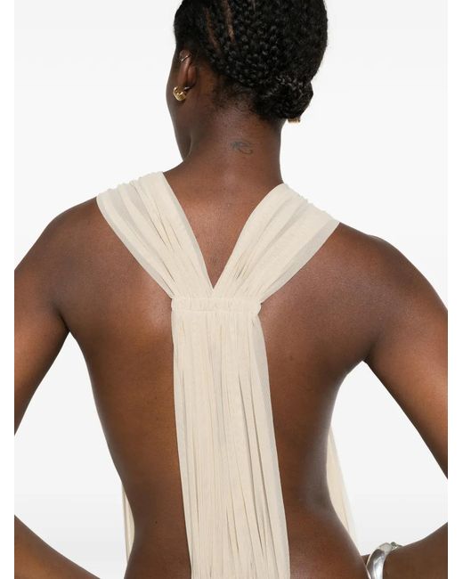 Rick Owens White Miami Draped Bodysuit