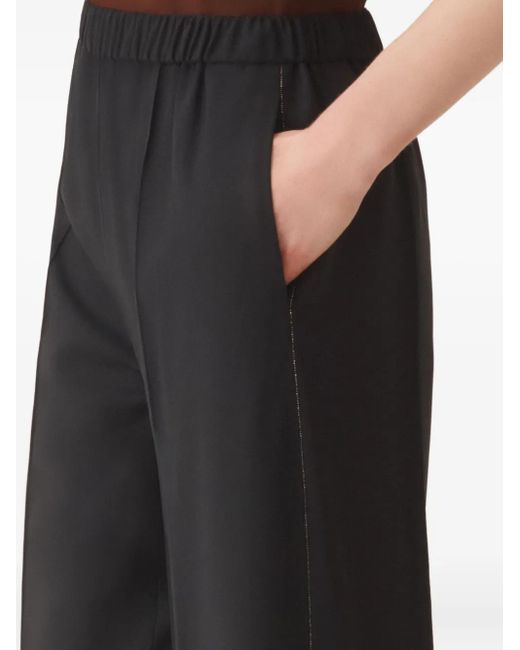 Fabiana Filippi Black Elasticated-Waistband Trousers