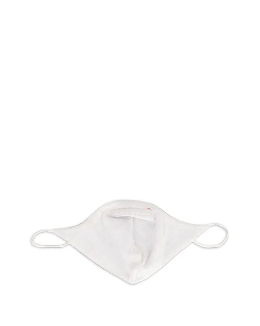 Isaia White Check-Pattern Face Mask for men