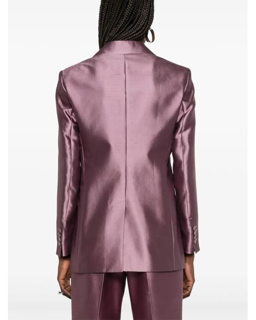 Max Mara Purple Metallic-Effect Blazer