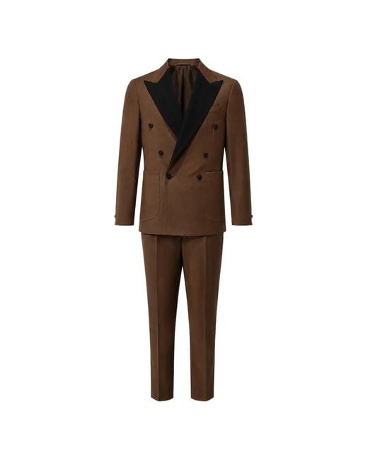 Franzese Collection Brown Double-Breasted Suit for men