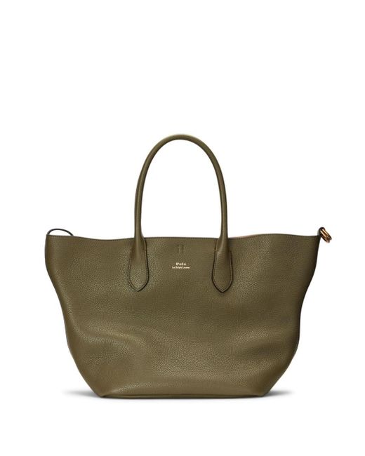 Polo Ralph Lauren Natural Logo-debossed Leather Tote Bag