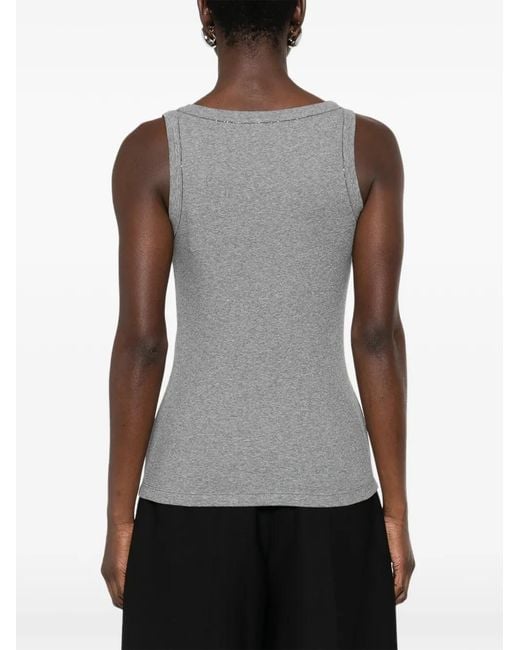Fabiana Filippi Gray Embellished Tank Top