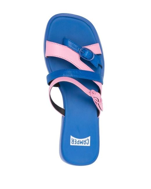 Camper Dana Twins 30mm Two-tone Leather Sandals in het Blue