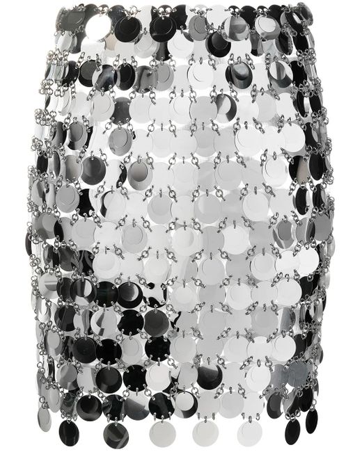 Rabanne Metallic Circular-Discs Mini Skirt