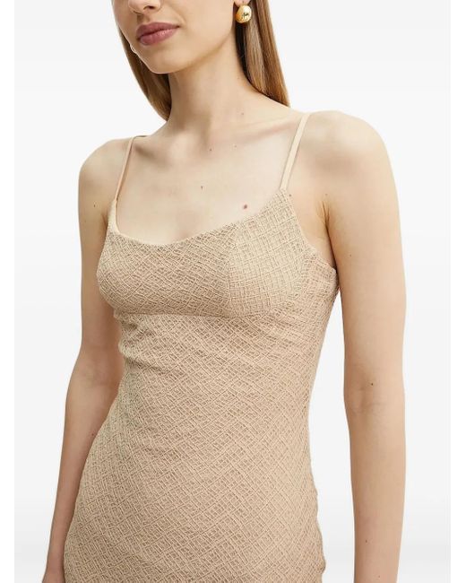 Bardot Natural Rochie Textured Midi Dress