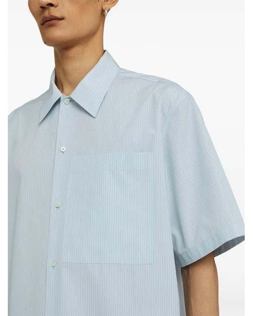 Jil Sander Gestreept Overhemd in het White voor heren